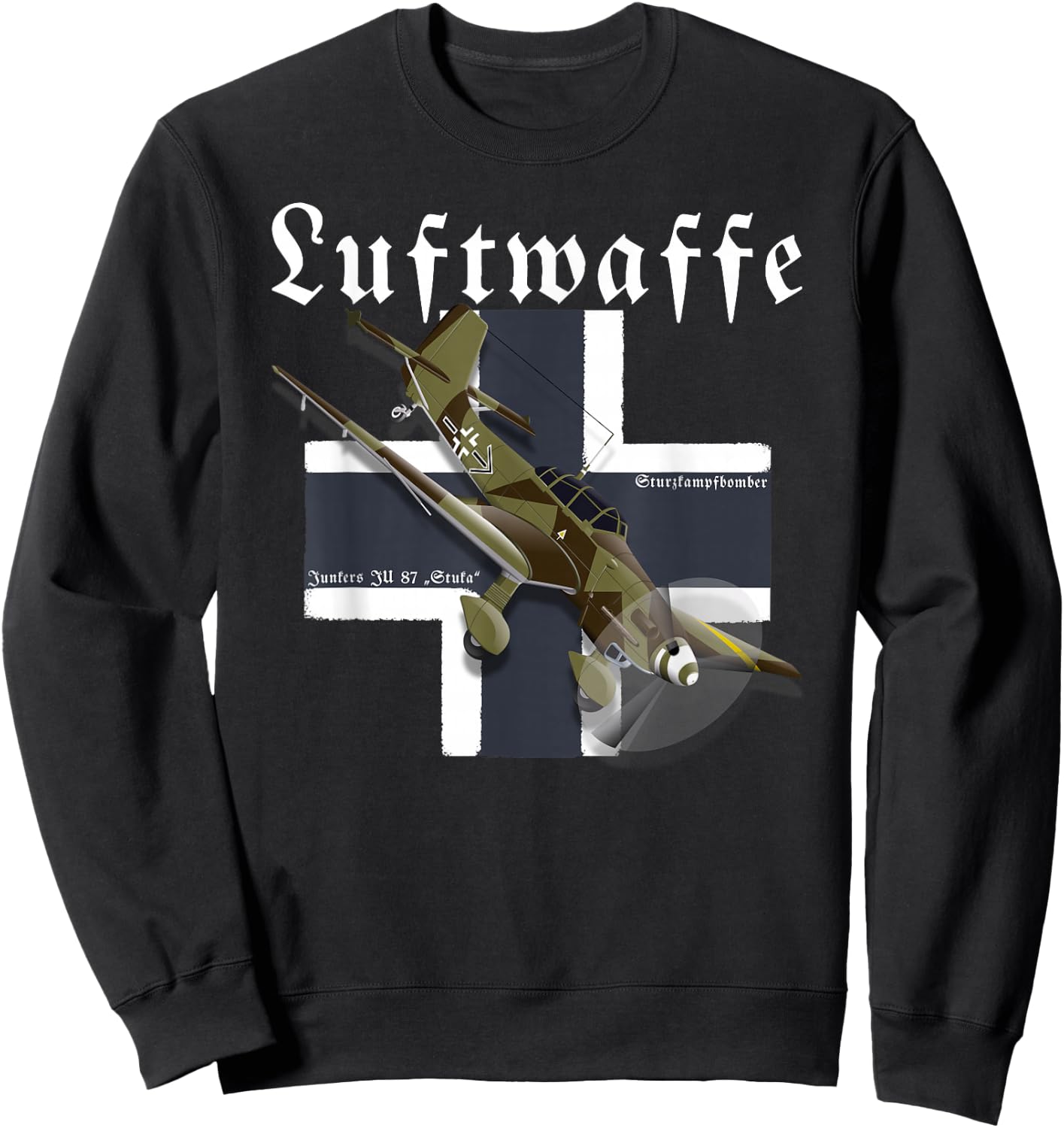 German Warbird I Junkers Ju 87 Stuka I WW2 Flugzeuge Sweatshirt - Sweatshirt | Black