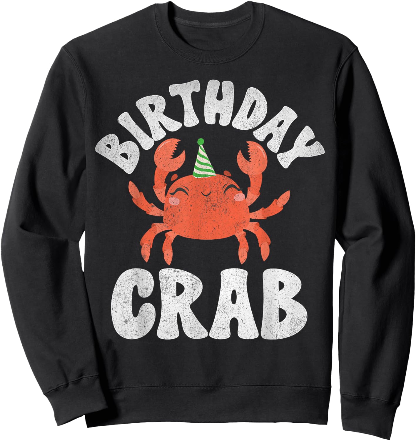 Crab Lover Gifts & Crab Party Decorations Crab Party Birthday - -Adults, Kids - Black - Short Sleeve - Small - - Cartoon Crab Pattern Sweatshirt - Sweatshirt | Black