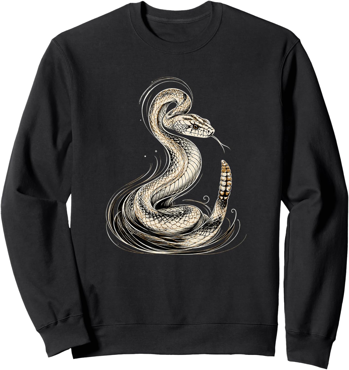 Artistic Rattlesnake Snake Men Women Kids Sweatshirt - Sweatshirt | Black