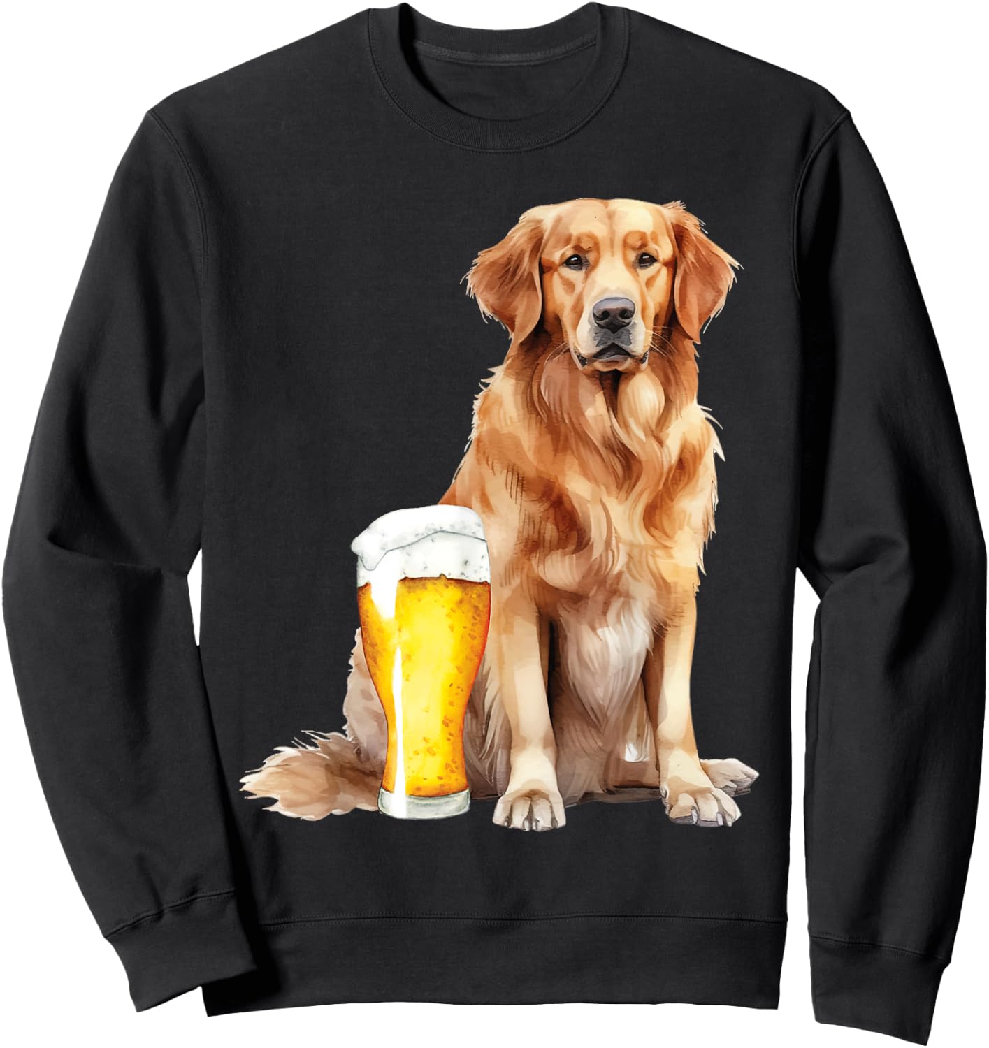 Golden Retriever And Beer - Dog Owner Canine Pet Lover Women Sweatshirt - Sweatshirt | Black