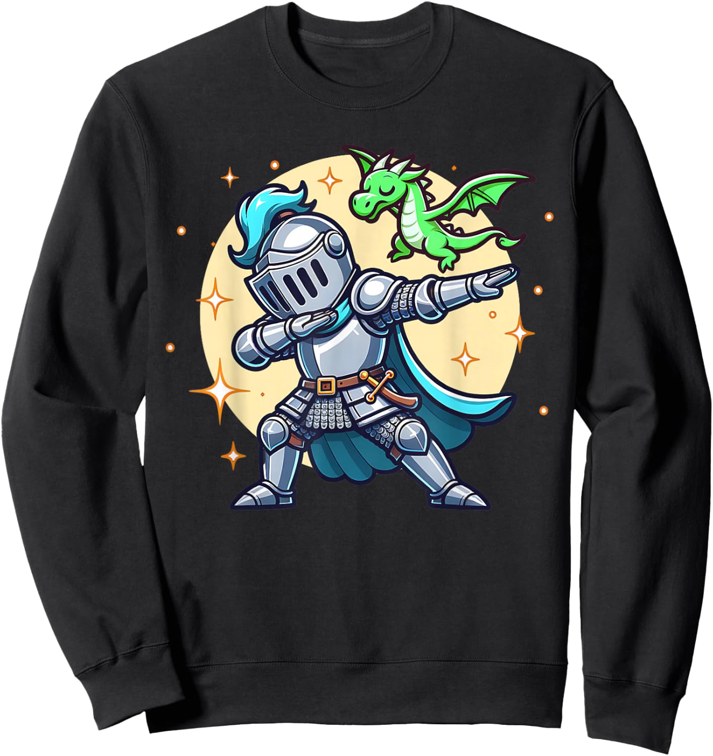 Ren Faire Dabbing Medieval Knight Dragon Funny Renaissance Sweatshirt - Sweatshirt | Black