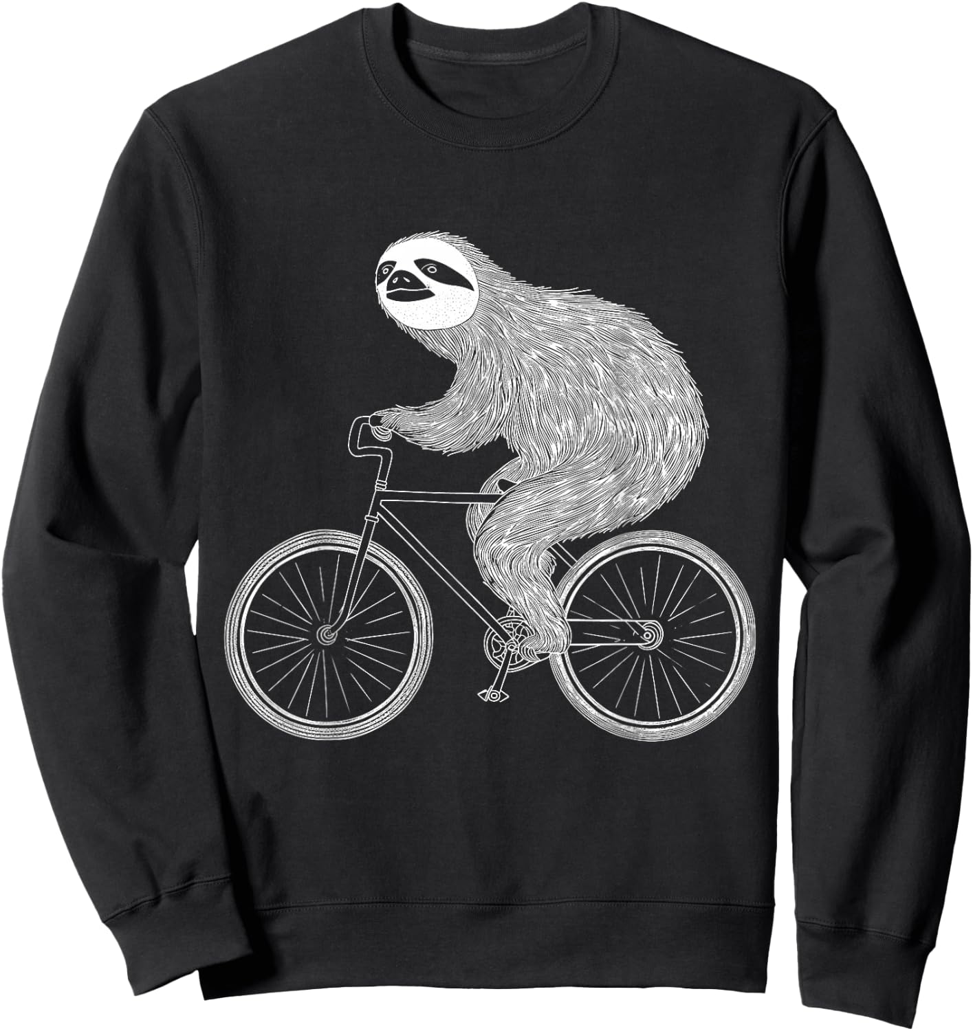Sloth Riding Bike Funny Cycling Animal Bicycle Sloth Lover Sweatshirt - Sweatshirt | Black
