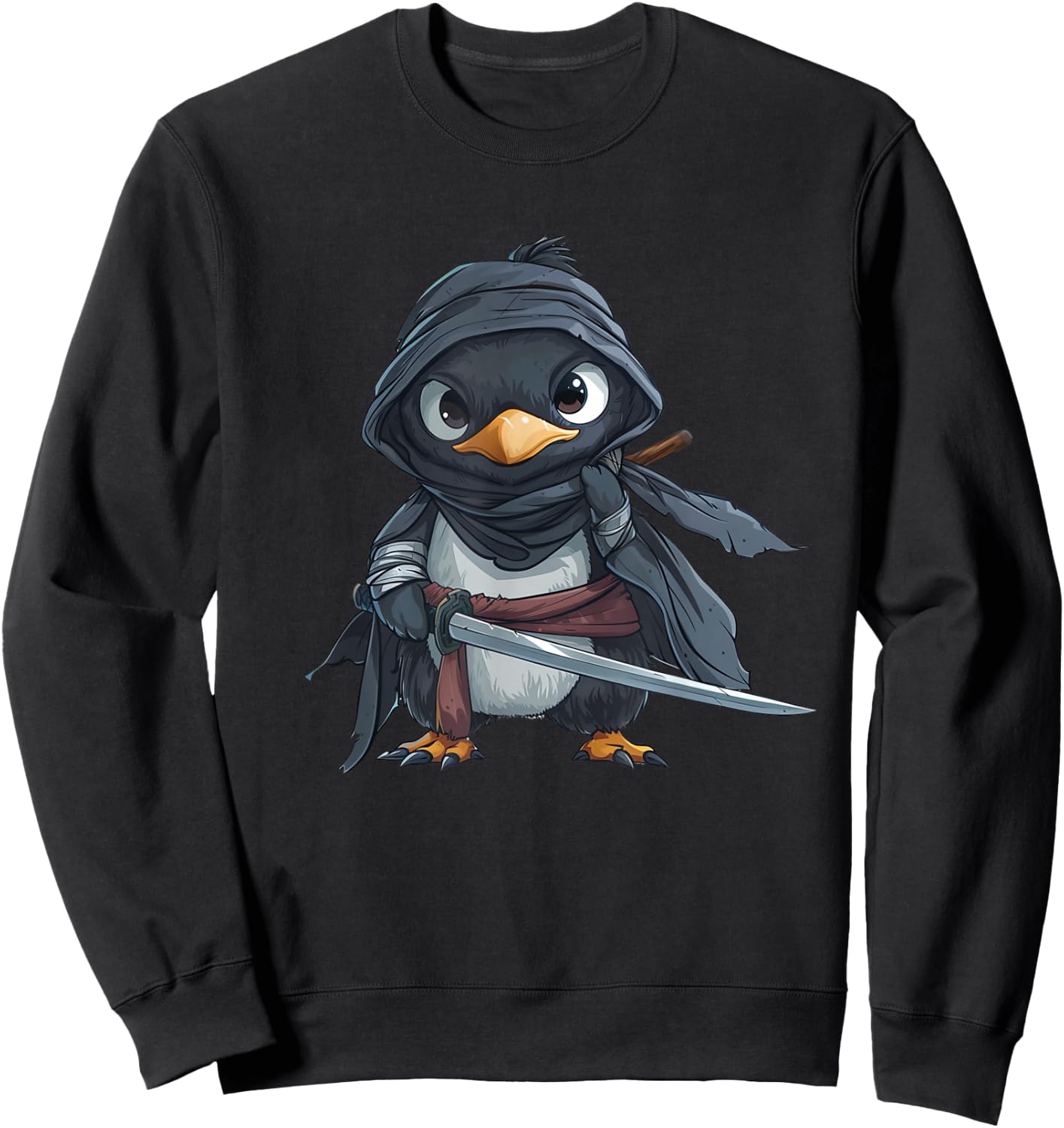 Penguin Ninja - Penguin Kawaii Sweatshirt - Sweatshirt | Black