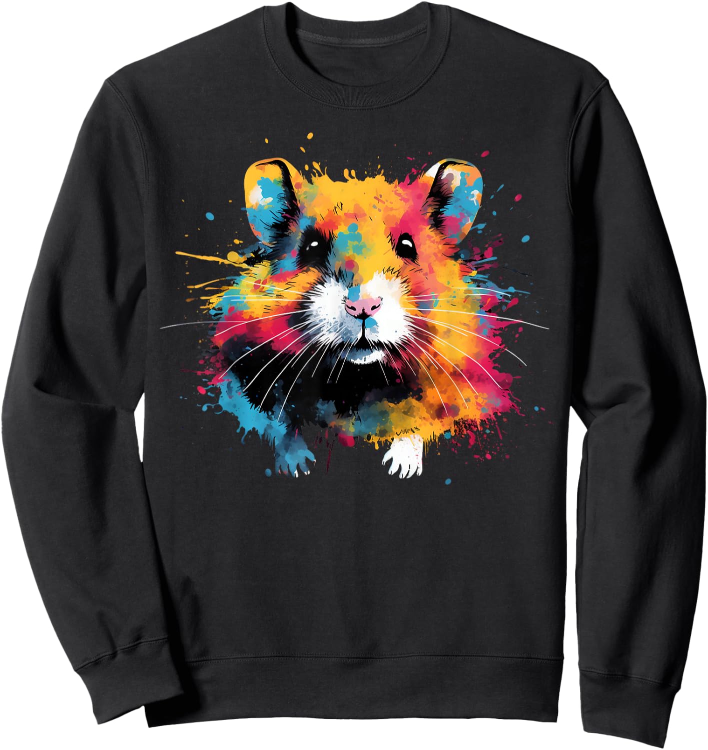 Cool Hamster on Colourful Painted Hamster , black Sweatshirt - Sweatshirt | Black