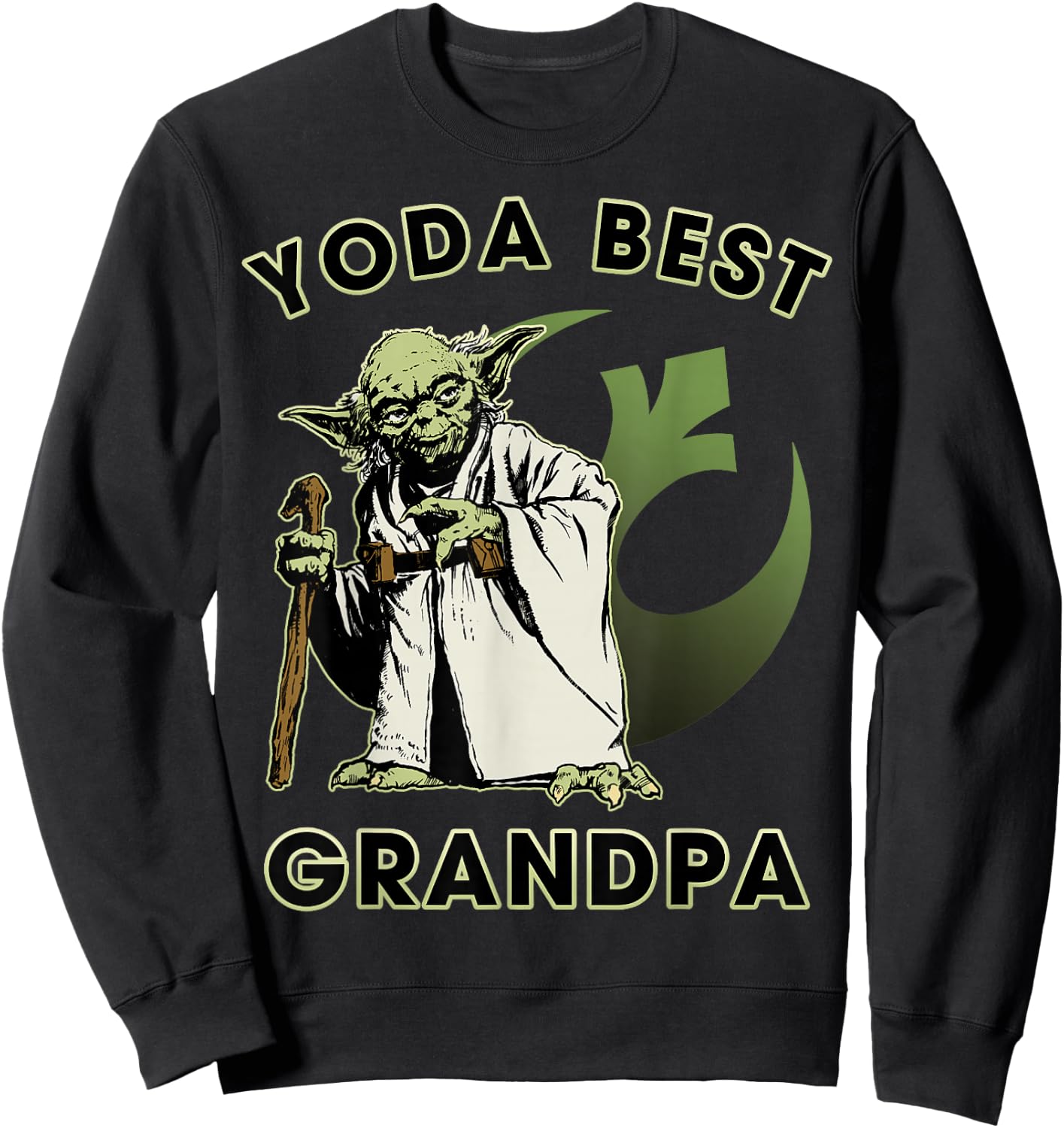 Star Wars Yoda Best Grandpa Rebel Logo Sweatshirt - Sweatshirt | Black