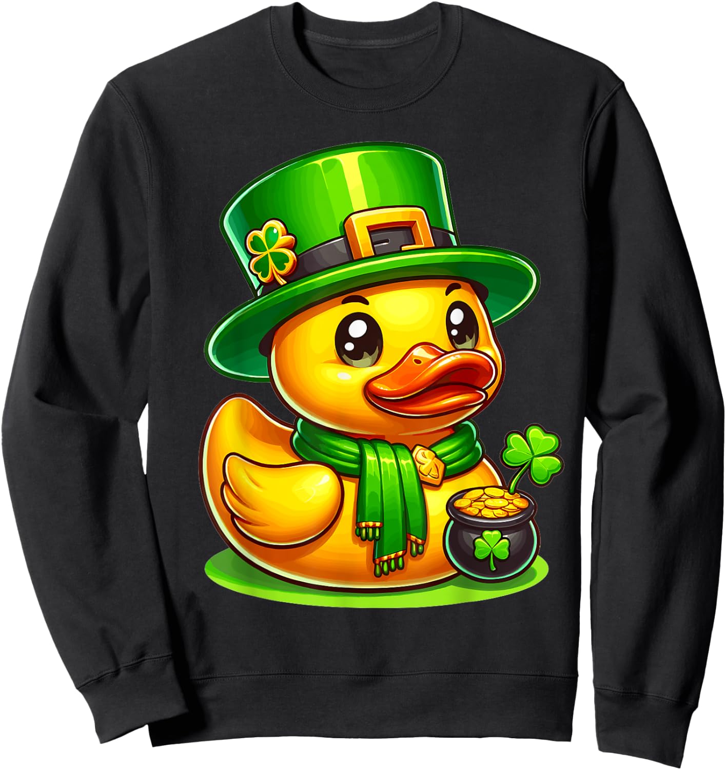 St Patricks Day Yellow Rubber Duck Cruise Ship Cruising Sweatshirt - Sweatshirt | Black