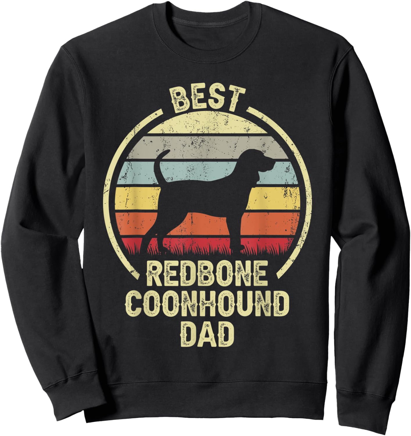 Best Dog Father Dad - Vintage Reds Redbone Coonhound Women Sweatshirt - Sweatshirt | Black