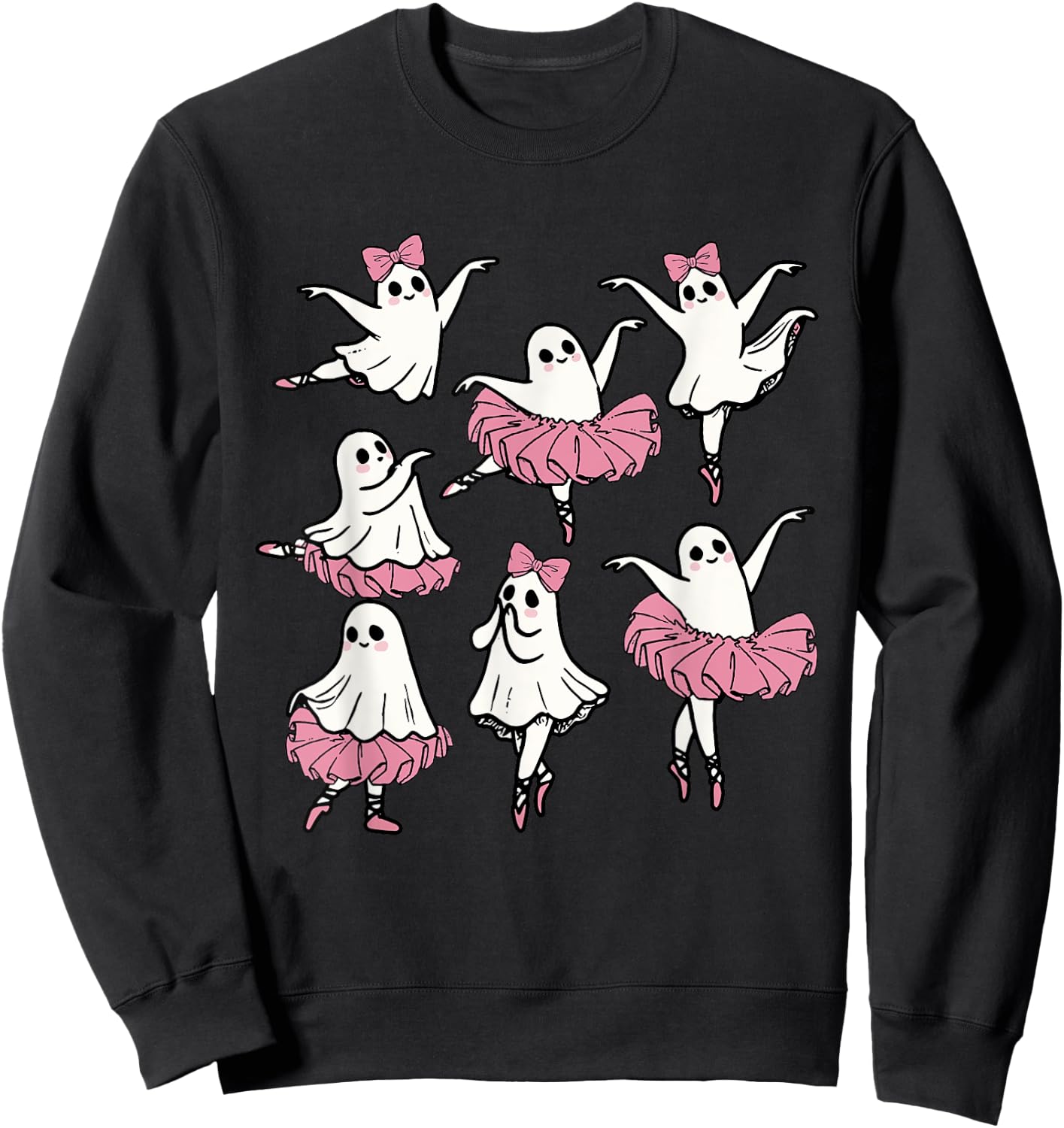 Ballet Ghost Dancer Cute Boo Dancing Halloween Sweatshirt - Sweatshirt | Black
