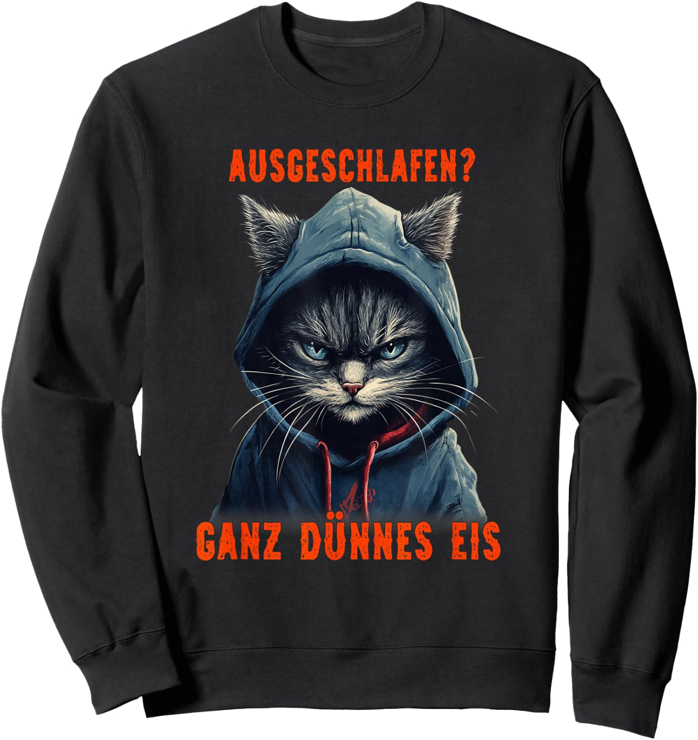 Very Thin Ice Cream. Coffee, Cats and Caffeine , black Sweatshirt - Sweatshirt | Black