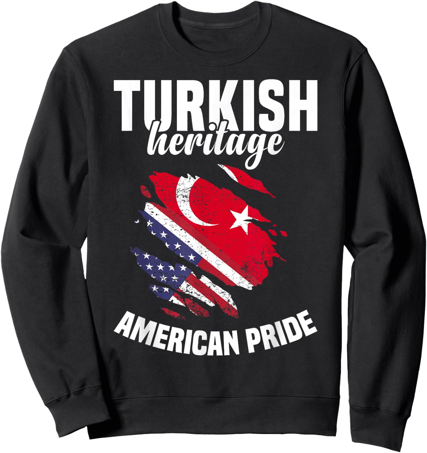 Turkey Flag Outfit American Flags US Uniform Turkish Sweatshirt - Sweatshirt | Black