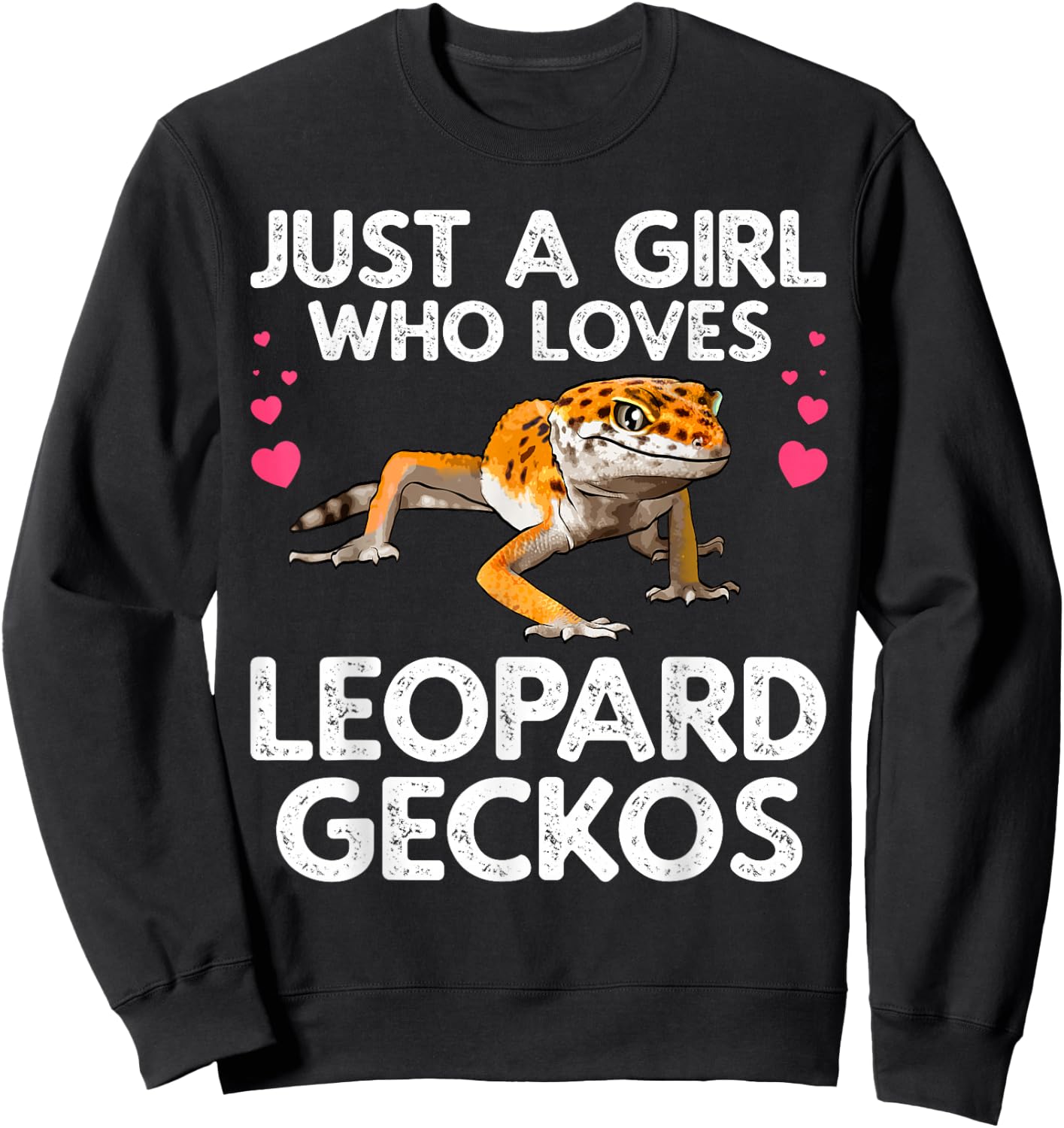 Cute Leopard Gecko Art Girls Leopard Gecko Lover Sweatshirt - Sweatshirt | Black