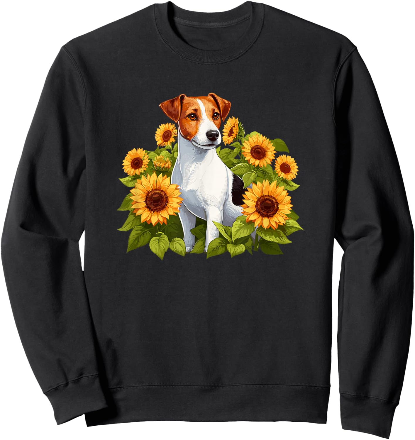 & Girls Lover Mom Sunflowers Jack Russell Terrier Sweatshirt - Sweatshirt | Black