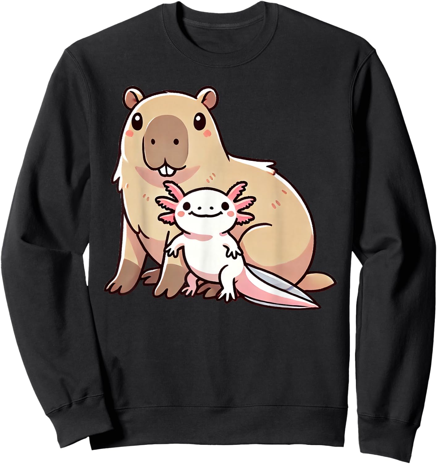 Adult Black Cartoon Animal Theme Classic Fit Short Sleeve Small Sweatshirt - Sweatshirt | Black