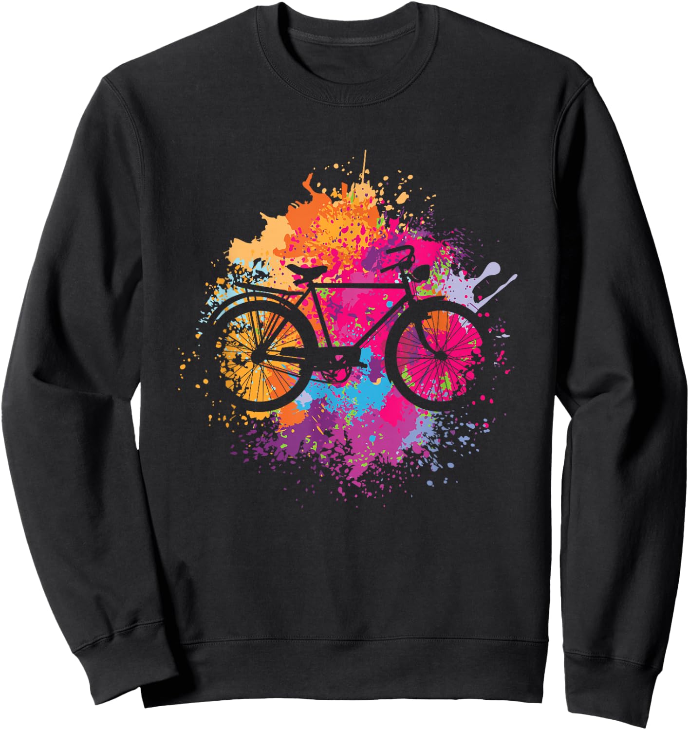 Vintage Bike with Splash Paint Sweatshirt - Sweatshirt | Black