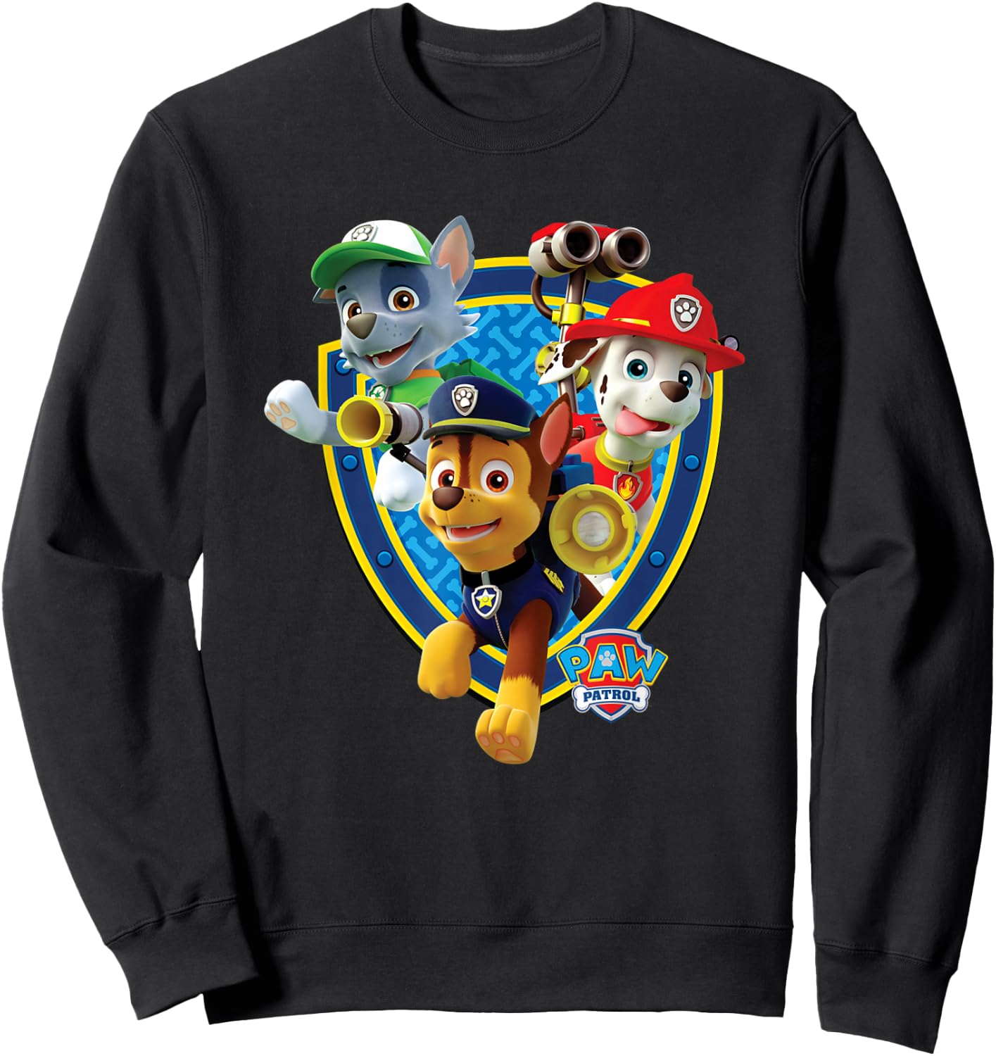 Badge With Chase, Rocky, & Marshall Sweatshirt - Sweatshirt | Black
