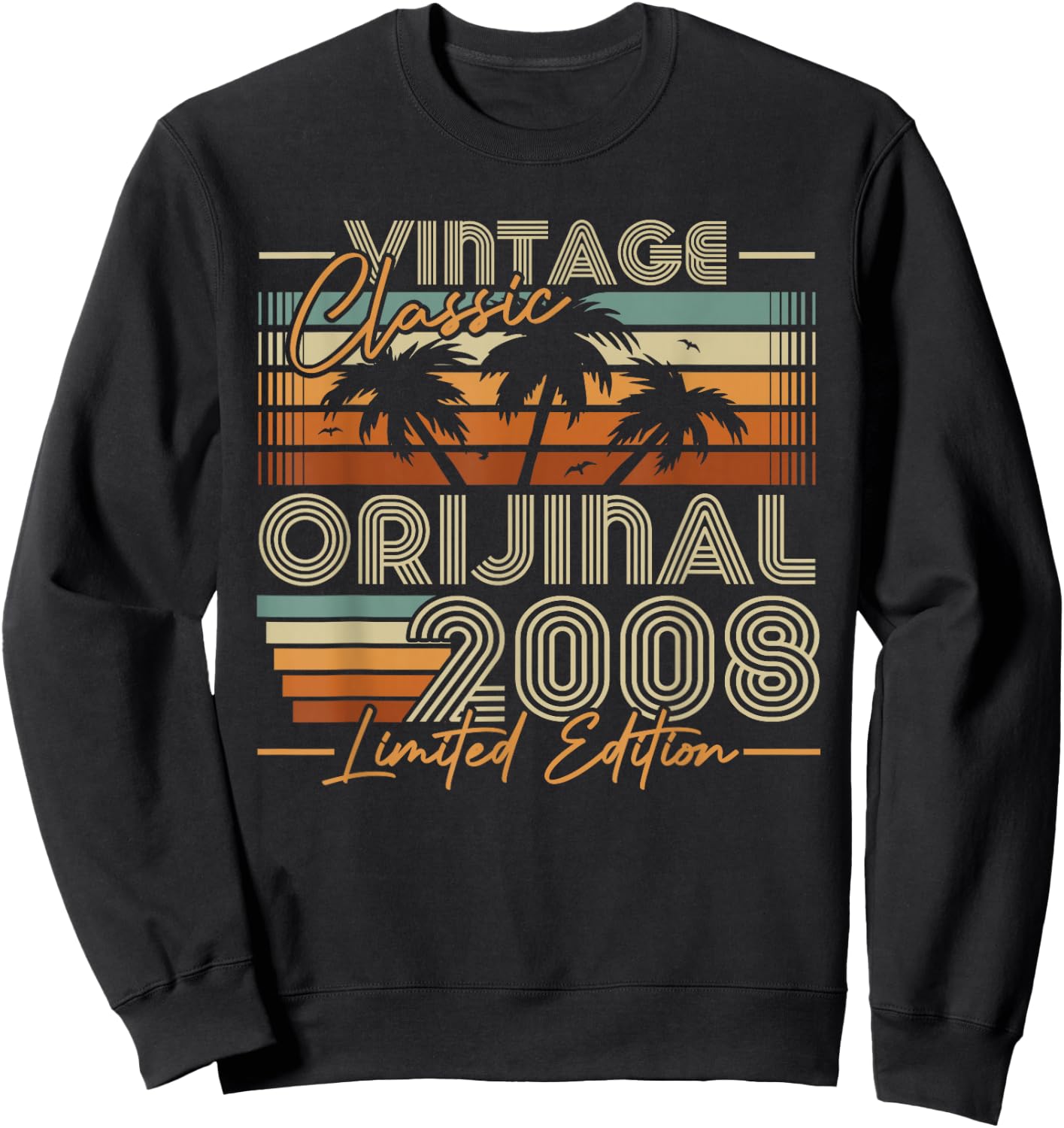 Vintage 2008 Rétro Cadeau 18 Ans Anniversaire Garçons Filles Sweatshirt - Sweatshirt | Black