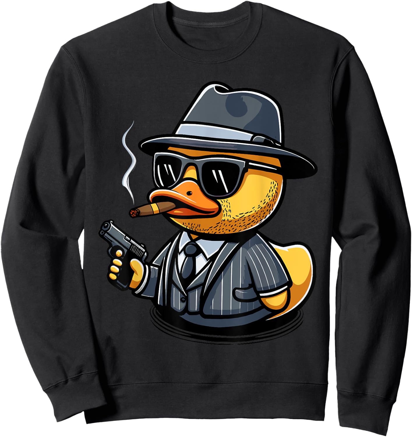 Italian Ducks Mafia Duck , Blue, S Sweatshirt - Sweatshirt | Black