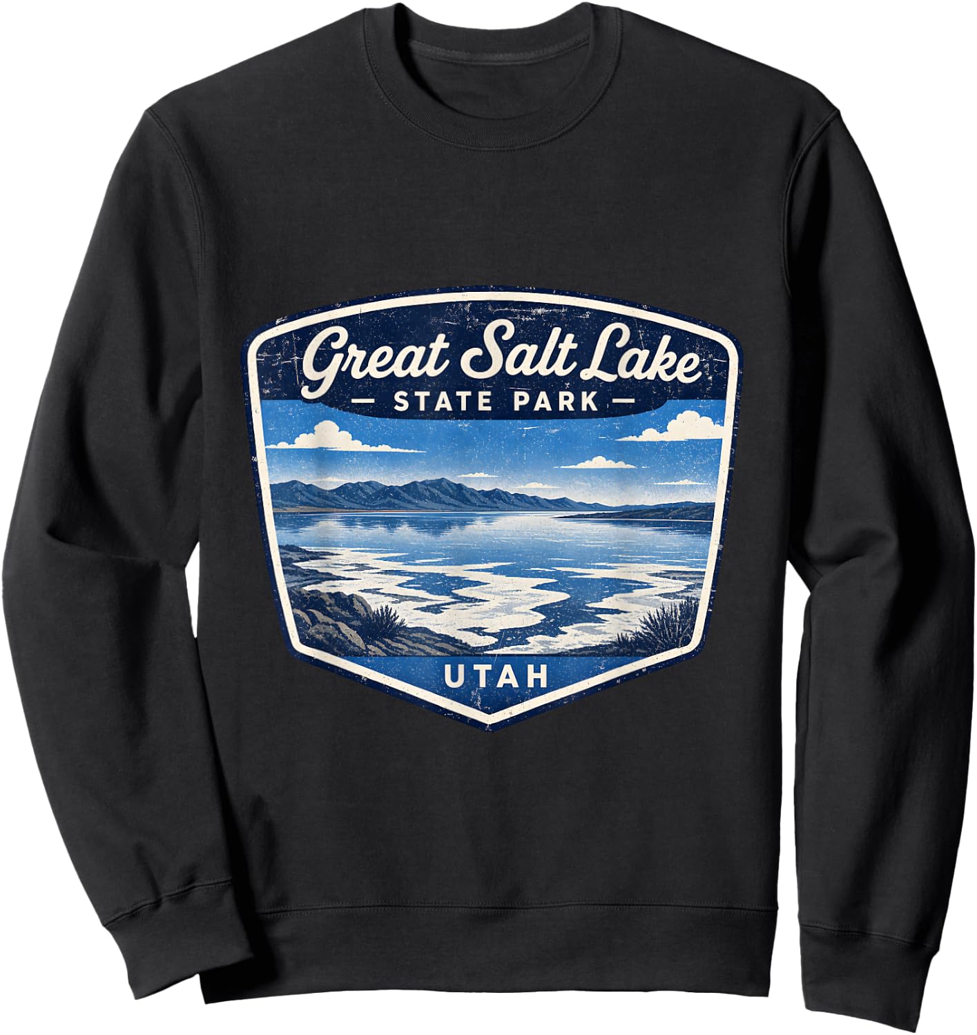 Great Salt Lake State Park Utah Outdoor Nature Travel Sweatshirt - Sweatshirt | Black