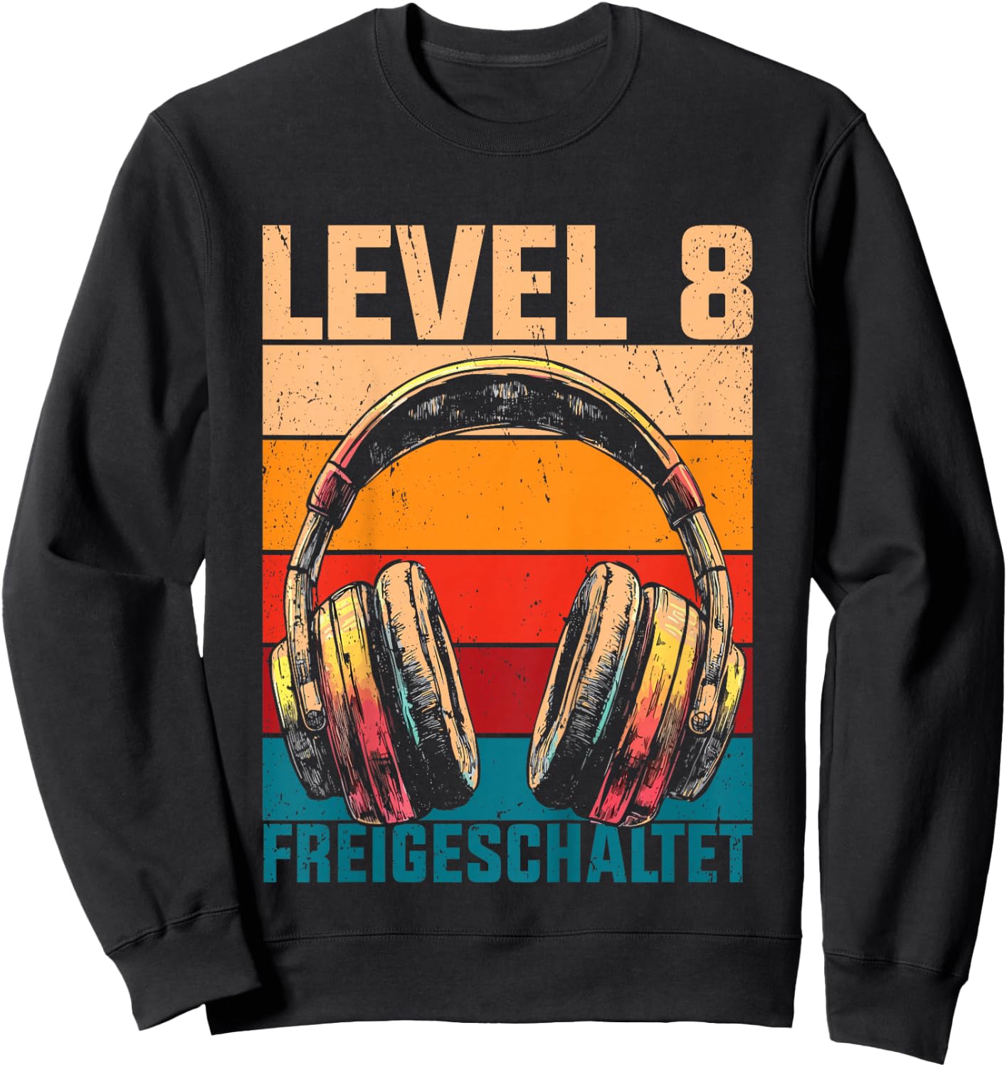 Kids 8th Birthday Boys Video Gamer Level 8 Unlocked Boys , black Sweatshirt - Sweatshirt | Black