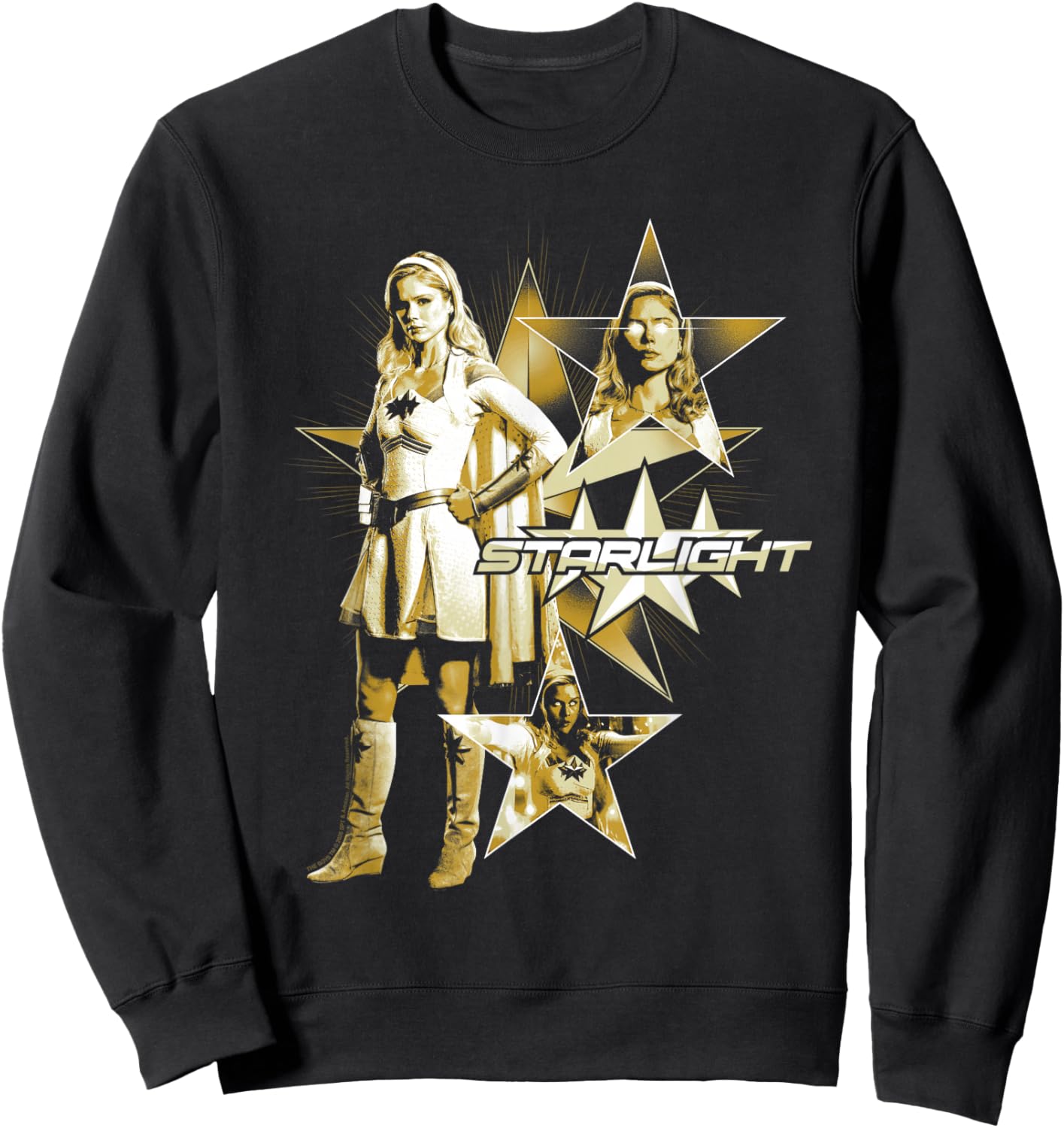 The Boys Starlight Stars and Portraits Collage Superhero TV Sweatshirt - Sweatshirt | Black