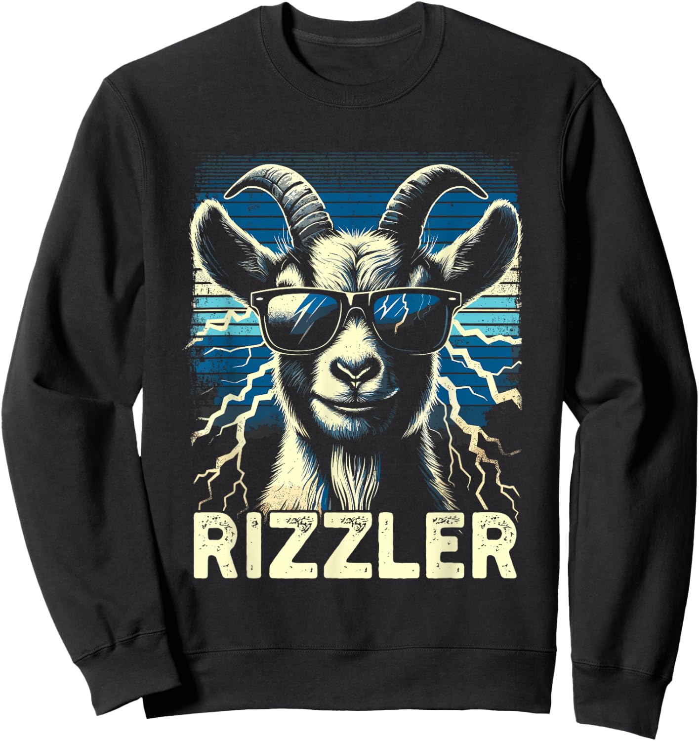 Rizz Rizzler Goat Funny Meme Quote Sweatshirt - Sweatshirt | Black