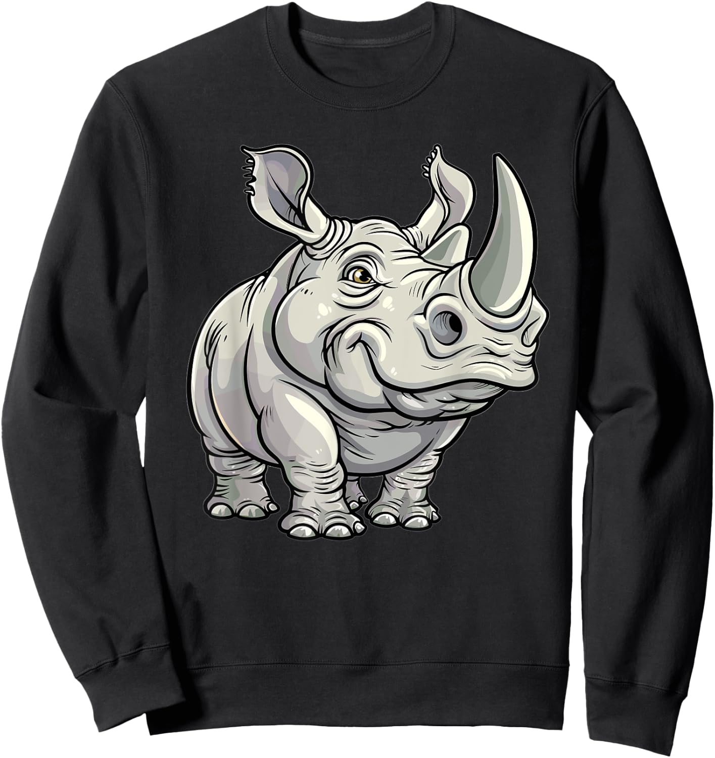 Cartoon Rhino I Rhino for Kids Sweatshirt - Sweatshirt | Black