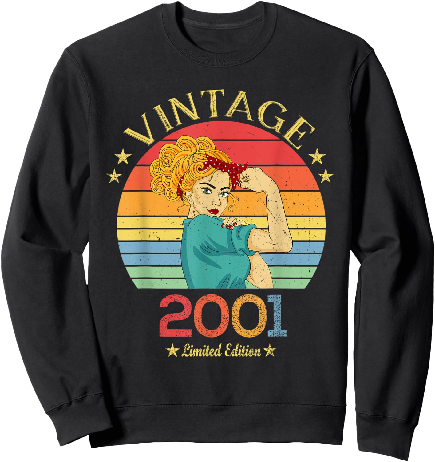 2001. Gift Vintage 2001 Gifts Born in 2001 Sweatshirt - Sweatshirt | Black
