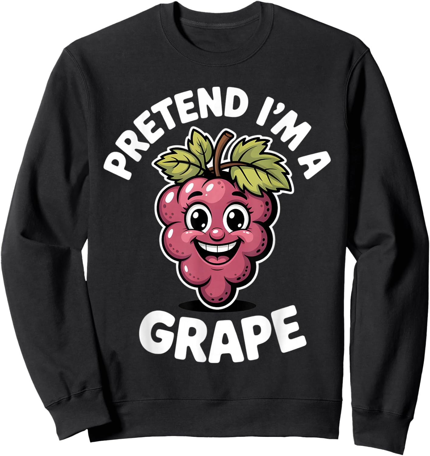 Grapes Pretend I'm A Grape Funny Fruit Grape Lover Kids Sweatshirt - Sweatshirt | Black