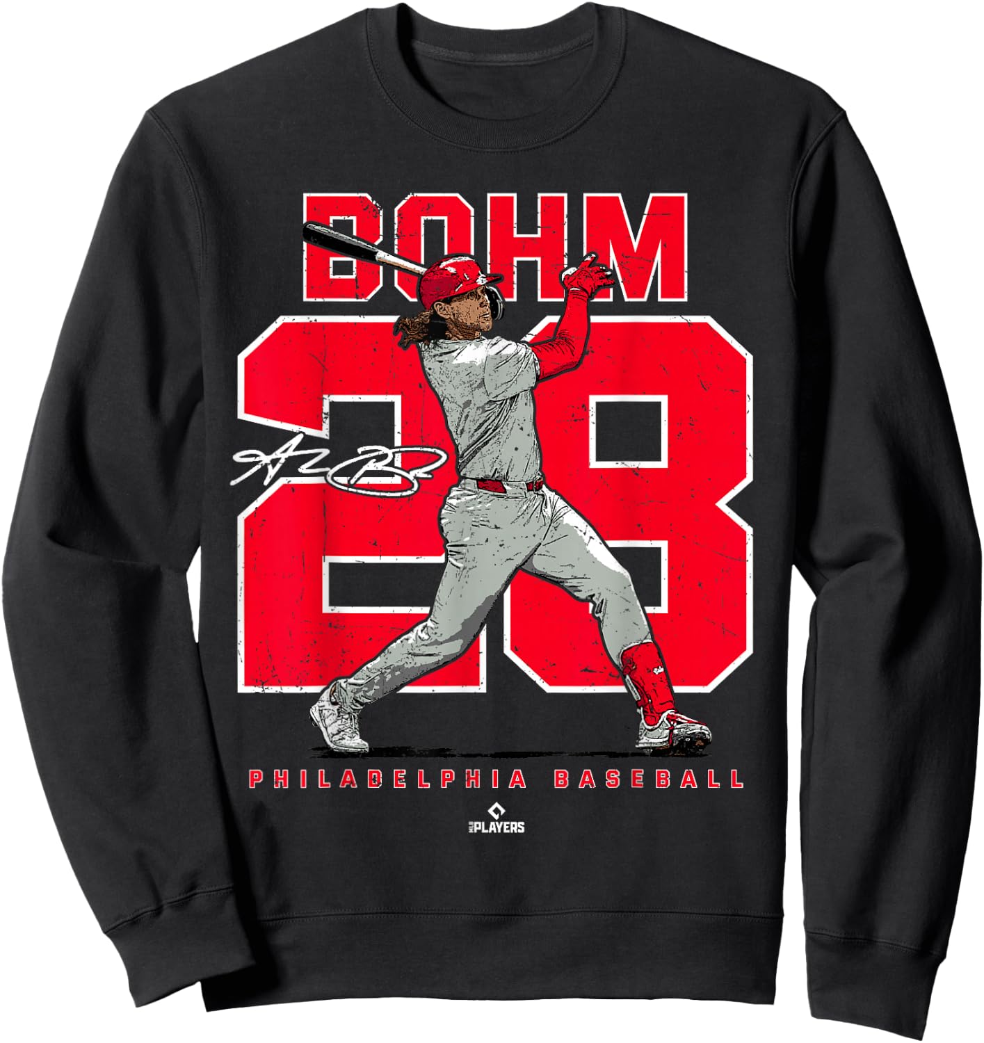 Ballpark MVP Number and Portrait Alec Bohm Philadelphia MLBPA , Small, Black Sweatshirt - Sweatshirt | Black