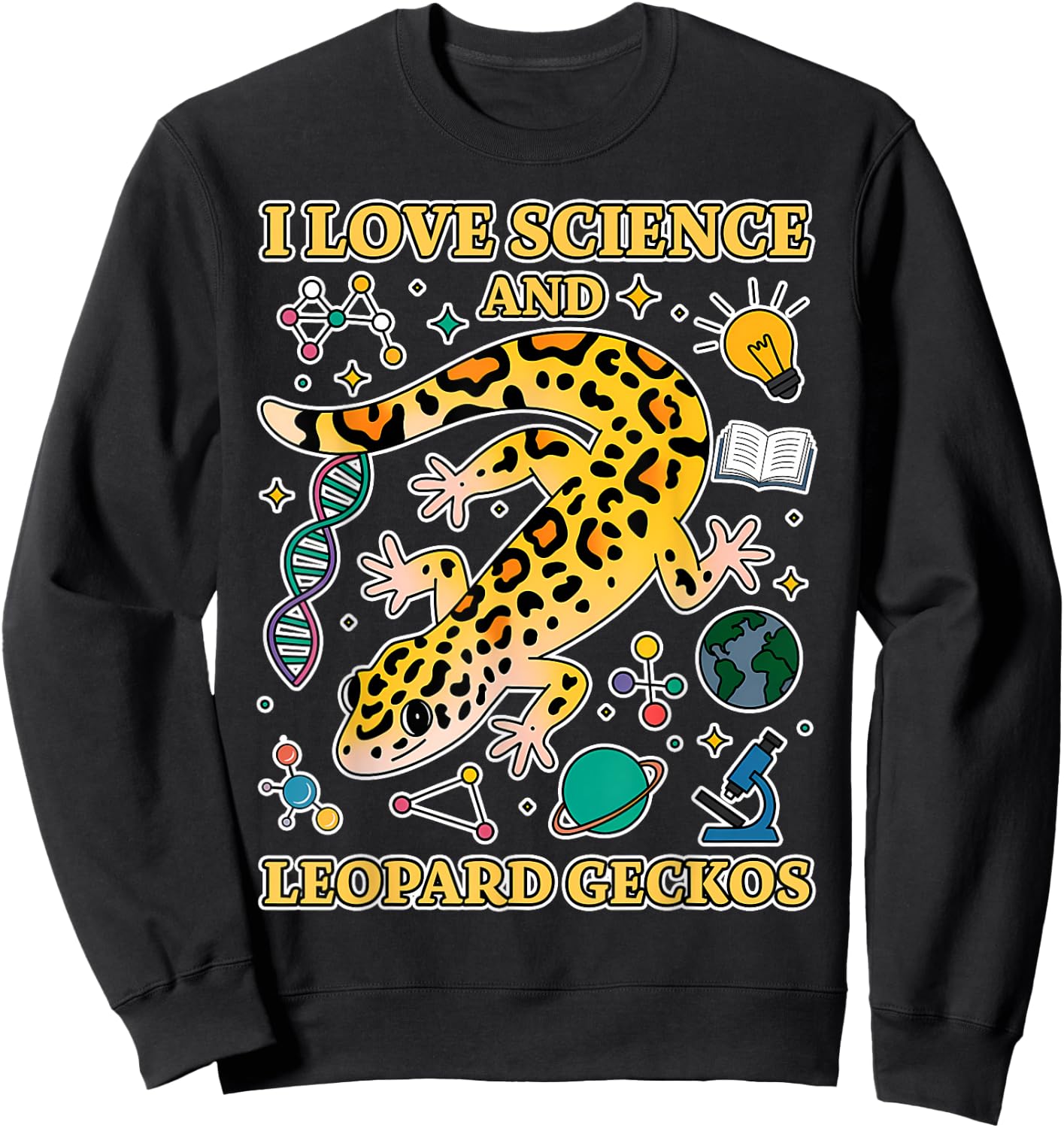 Leopard Geckos Science Student Leopard Gecko Sweatshirt - Sweatshirt | Black