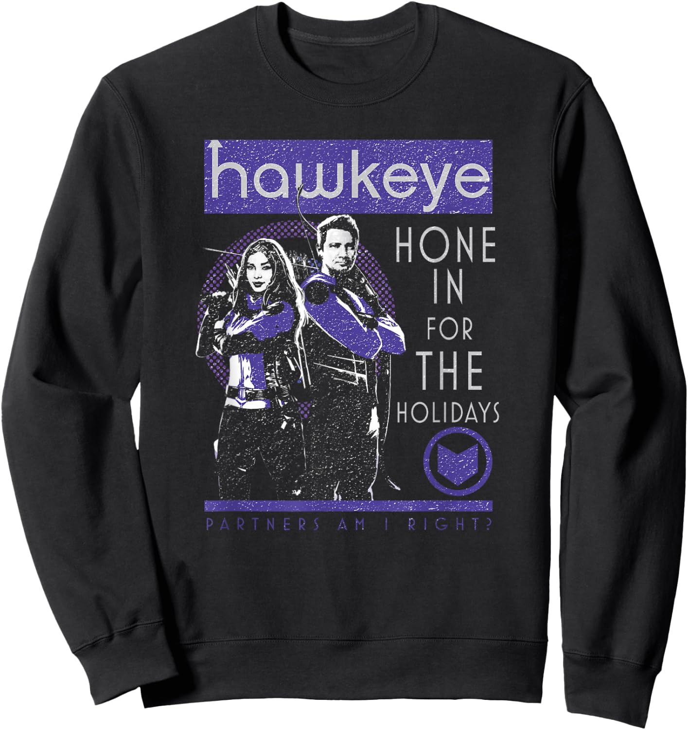 Marvel Hawkeye Hone In For The Holidays Poster Sweatshirt - Sweatshirt | Black