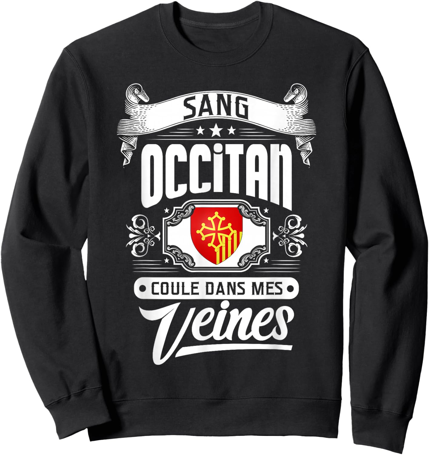 OCCITAN BLOOD RUNS IN MY VEINS – REGIONAL PRIDE , Black, S Sweatshirt - Sweatshirt | Black