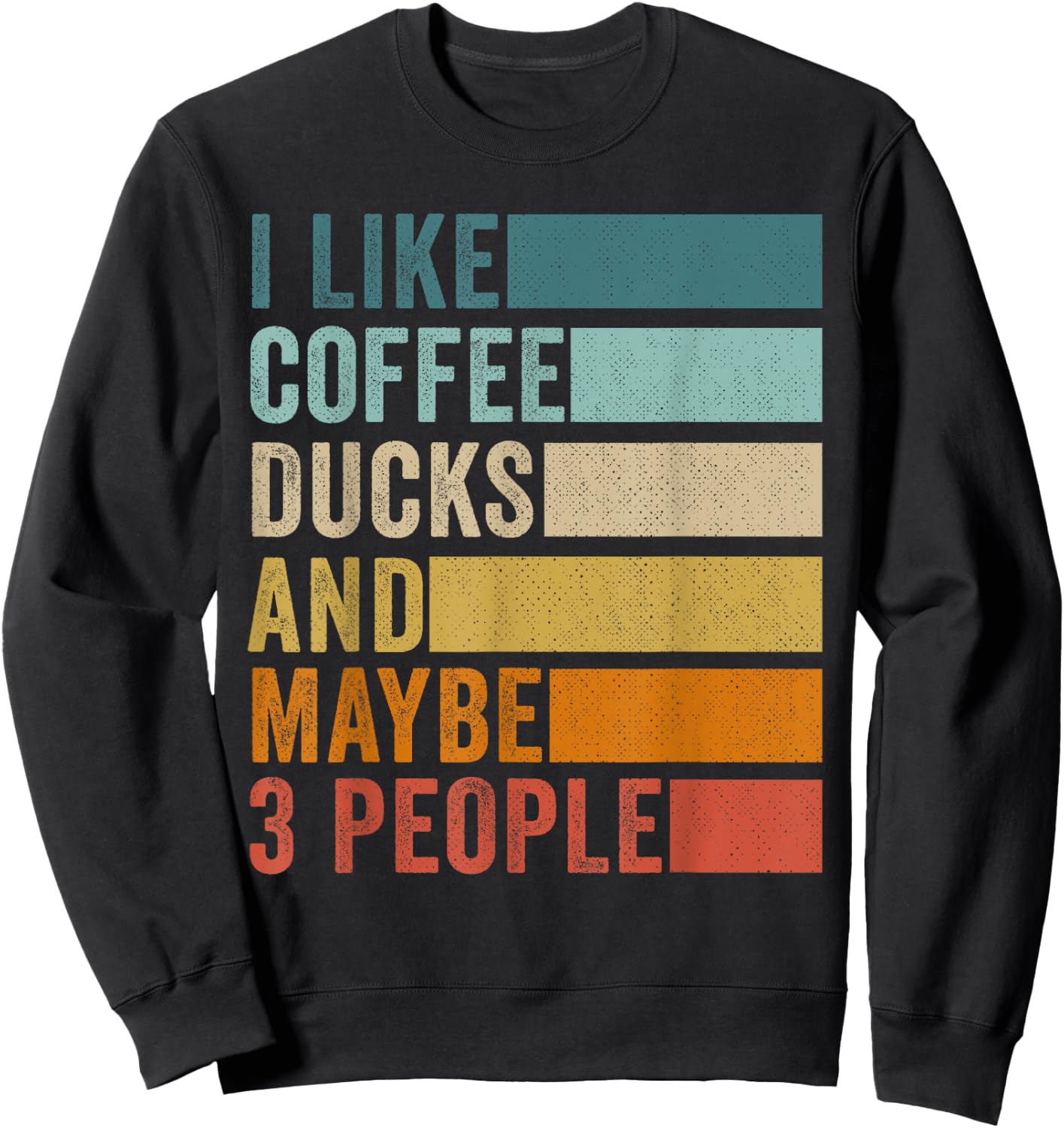 I Like Coffee Ducks & Maybe 3 People Vintage Retro Sweatshirt - Sweatshirt | Black