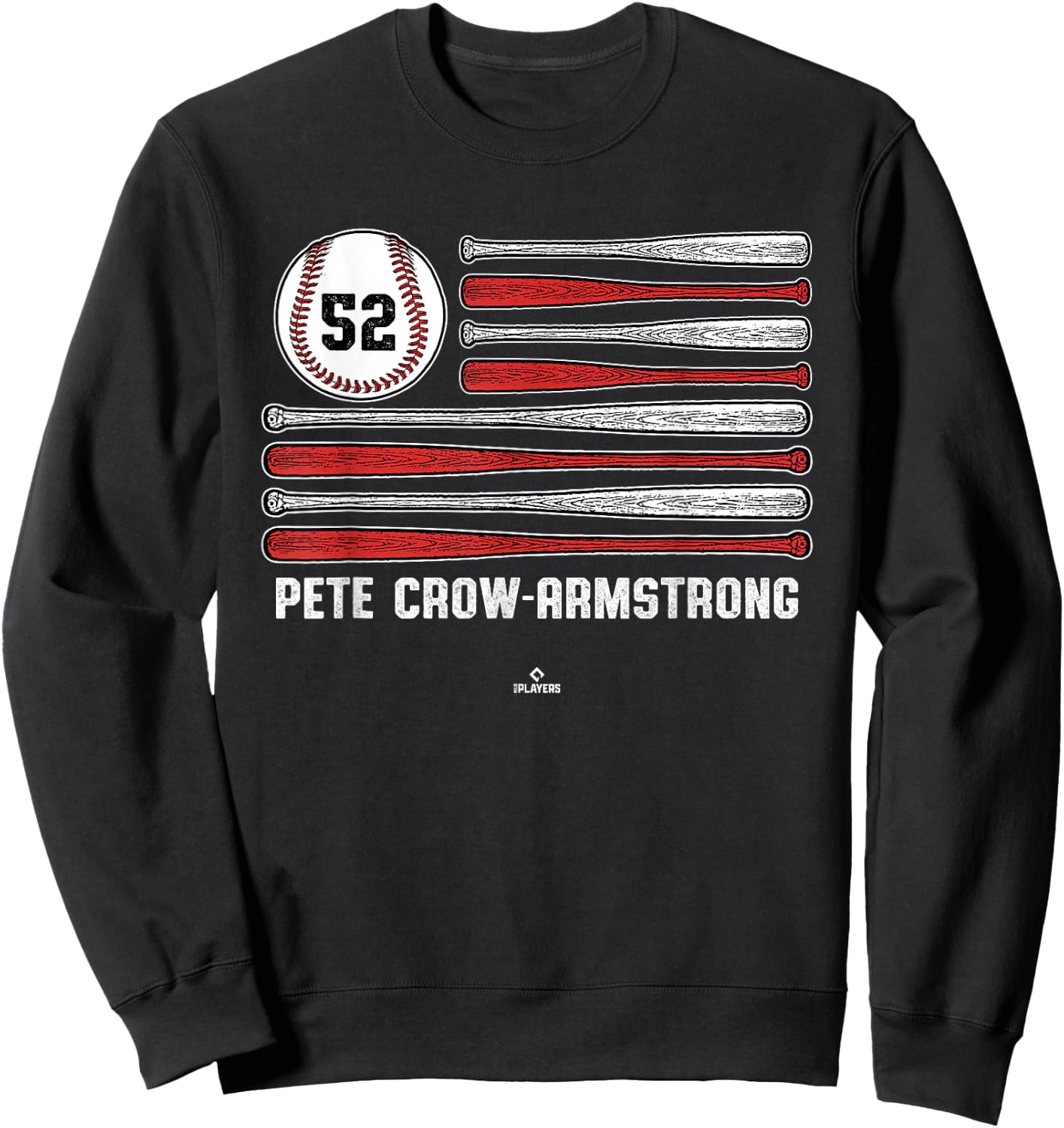 Baseball American Flag Pete Crow-Armstrong Chicago Baseball Sweatshirt - Sweatshirt | Black