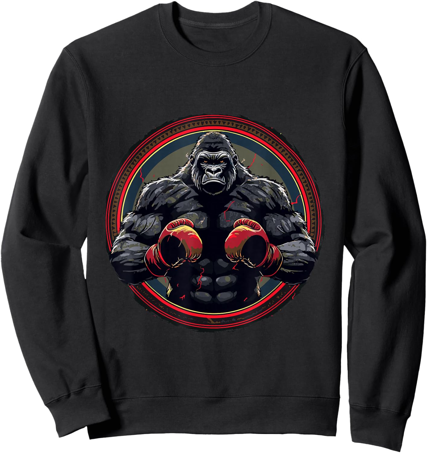 Silverback Gorilla with Boxing Gloves | Boxer Fighter Boxing , black Sweatshirt - Sweatshirt | Black