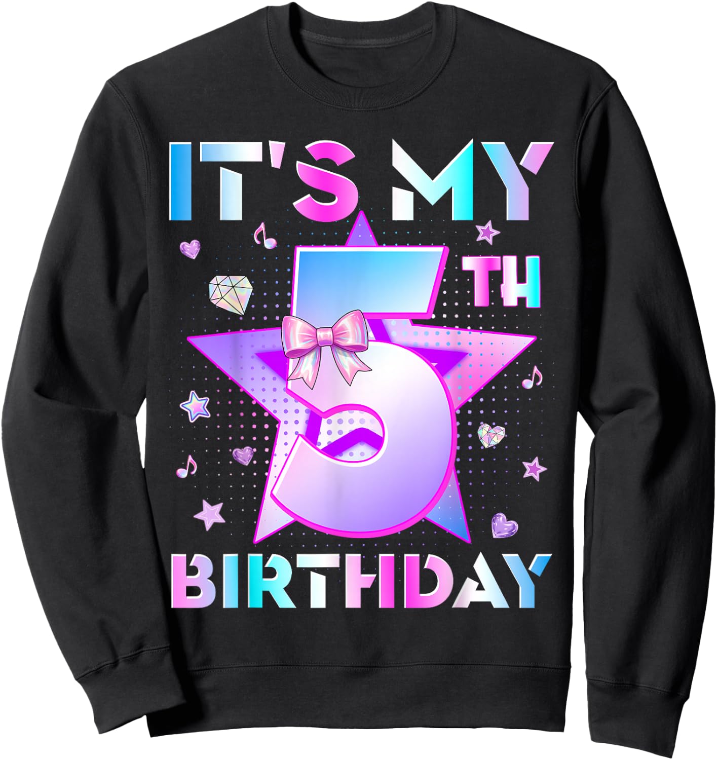 It's My 5th Birthday Kpop 5 Years Old Funny Birthday Sweatshirt - Sweatshirt | Black
