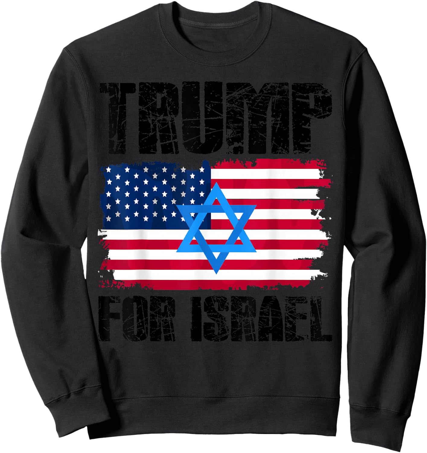 Trump for Israel American Jewish Flag Star of David , grey, S Sweatshirt - Sweatshirt | Black