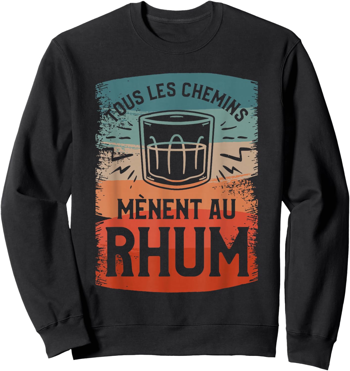 All Paths Lead To Rum Festive Atmosphere , Black, S Sweatshirt - Sweatshirt | Black