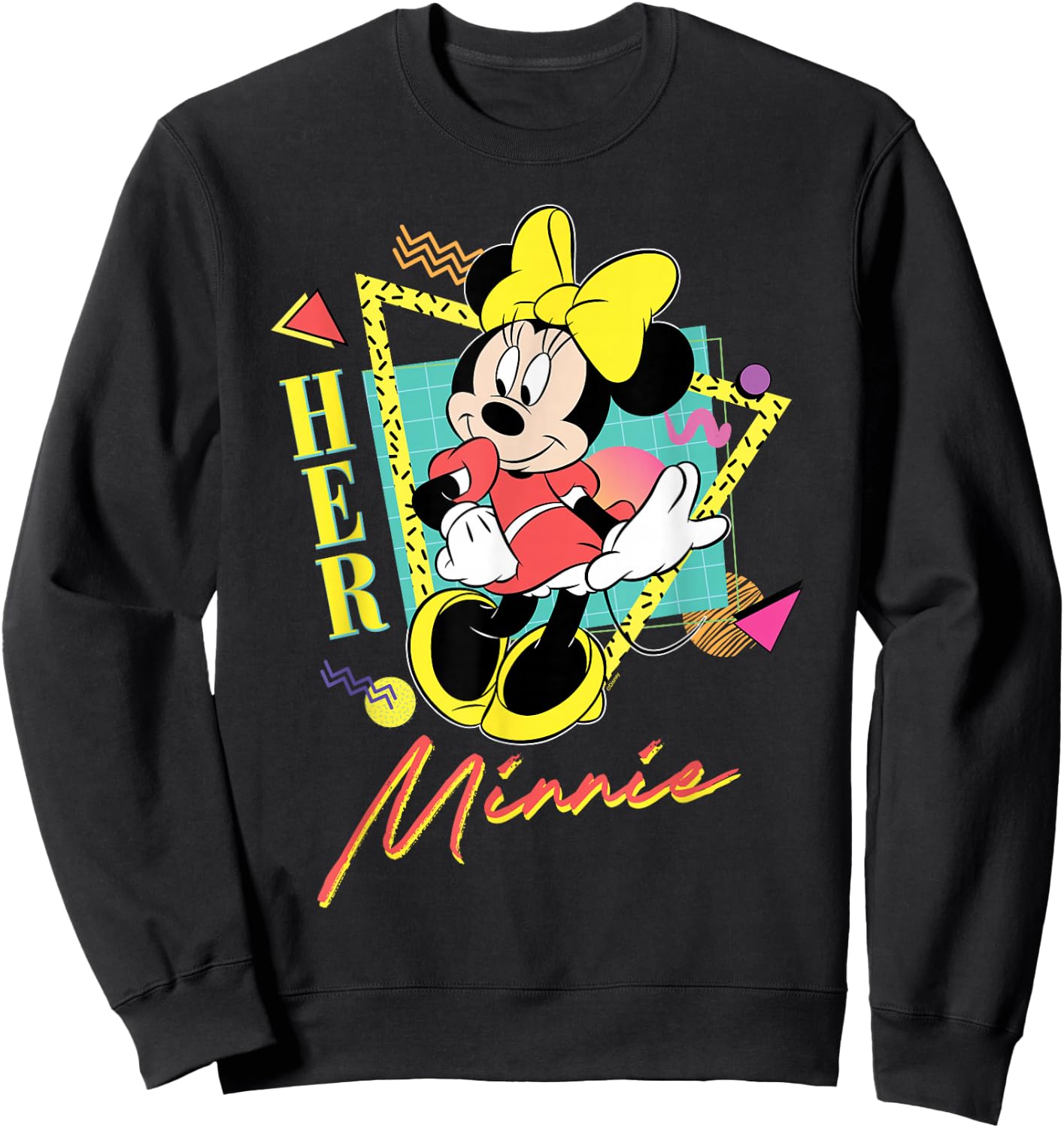 Disney Minnie Mouse Retro '90s Couples Matching Her Minnie Sweatshirt - Sweatshirt | Black