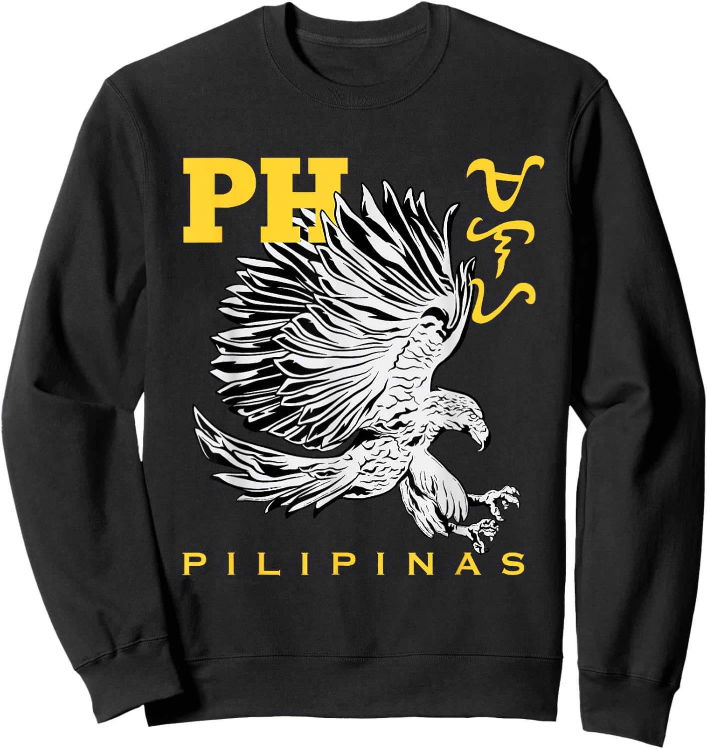 Philippine Eagle Filipino Baybayin Word Freedom Sweatshirt - Sweatshirt | Black