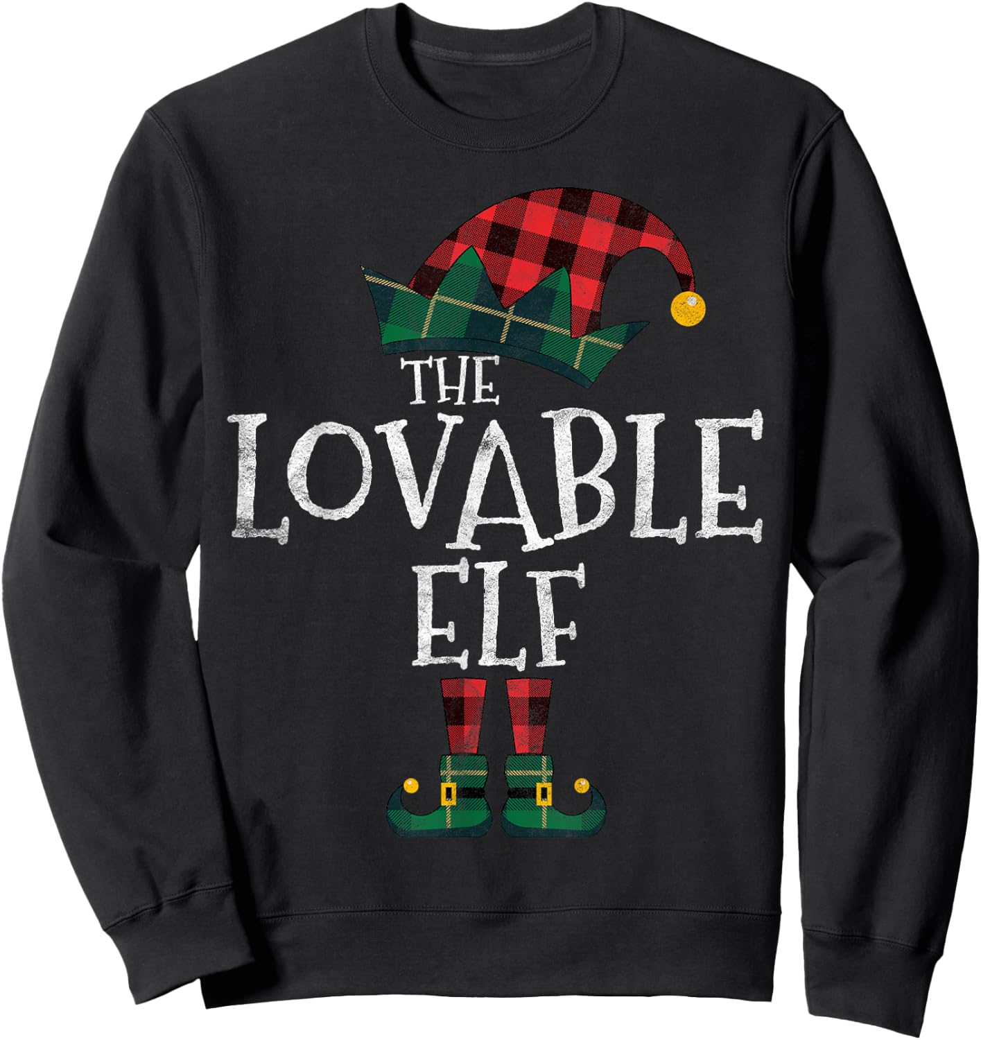 The Lovable Elf Matching Family Group Gift Funny Christmas Sweatshirt - Sweatshirt | Black