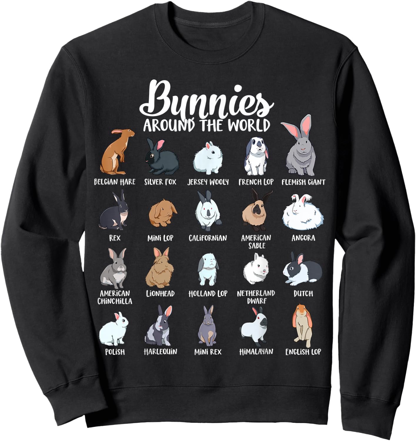 Rabbits of the world - Bunny Sweatshirt - Sweatshirt | Black