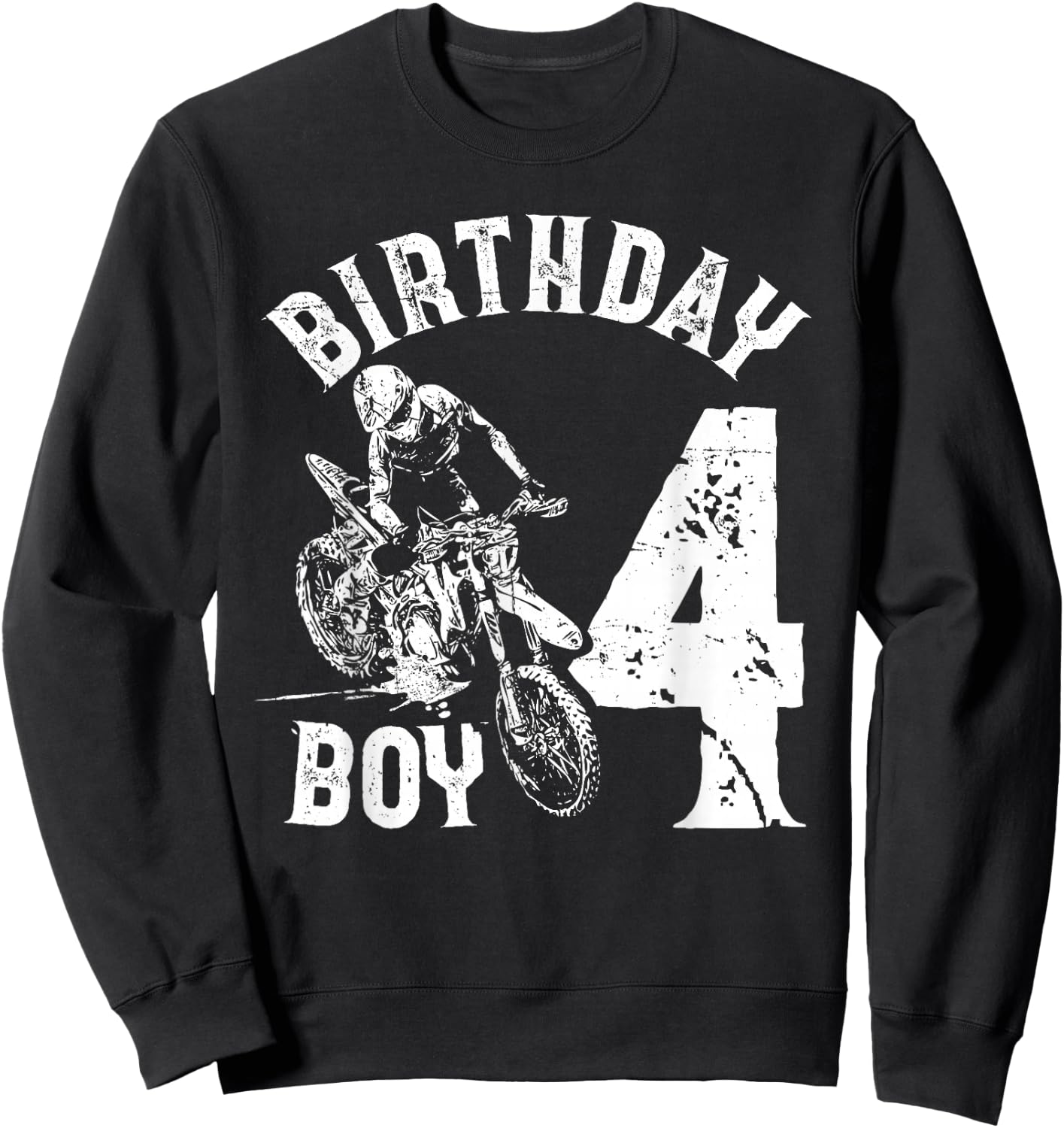 4 years old kid - Birthday boy - Dirt bike - Motorcycle Sweatshirt - Sweatshirt | Black