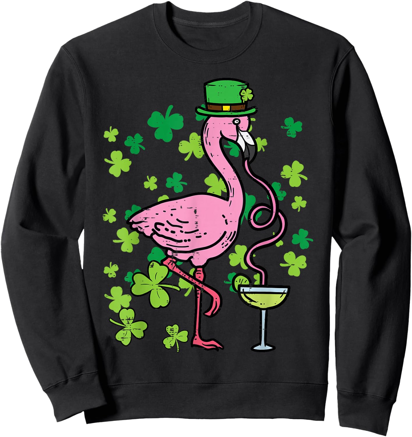 St Patricks Day Irish Flamingo Saint Pattys Paddys Women Sweatshirt - Sweatshirt | Black