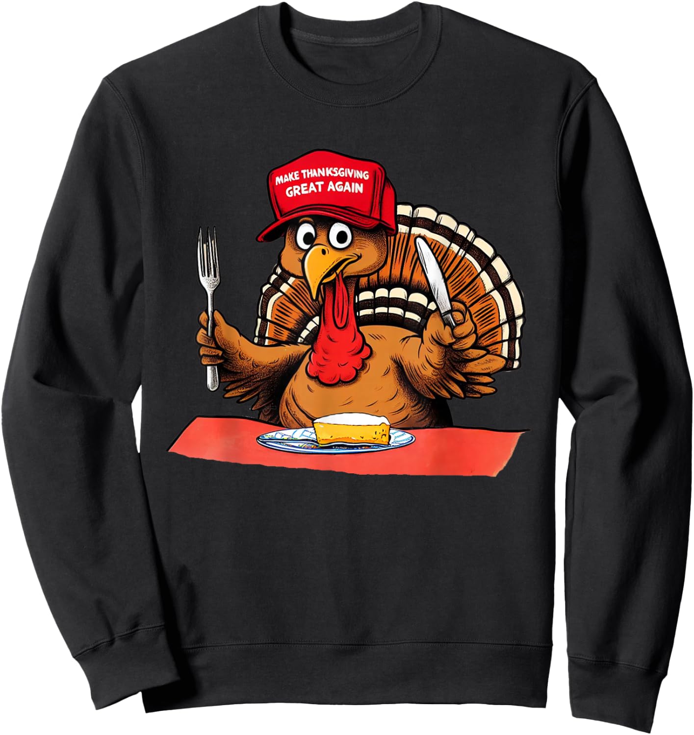 Make Thanksgiving Great Again Trump Turkey Sweatshirt - Sweatshirt | Black