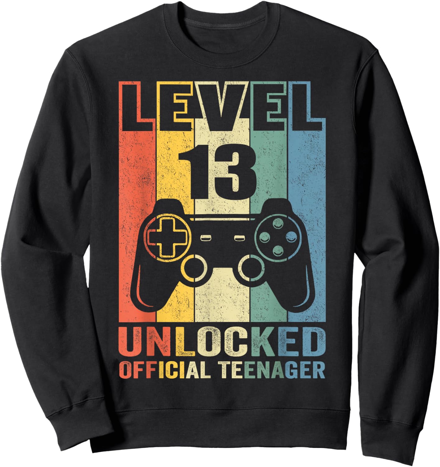 Official Teenager 13th Birthday Gift Level 13 Unlocked Sweatshirt - Sweatshirt | Black