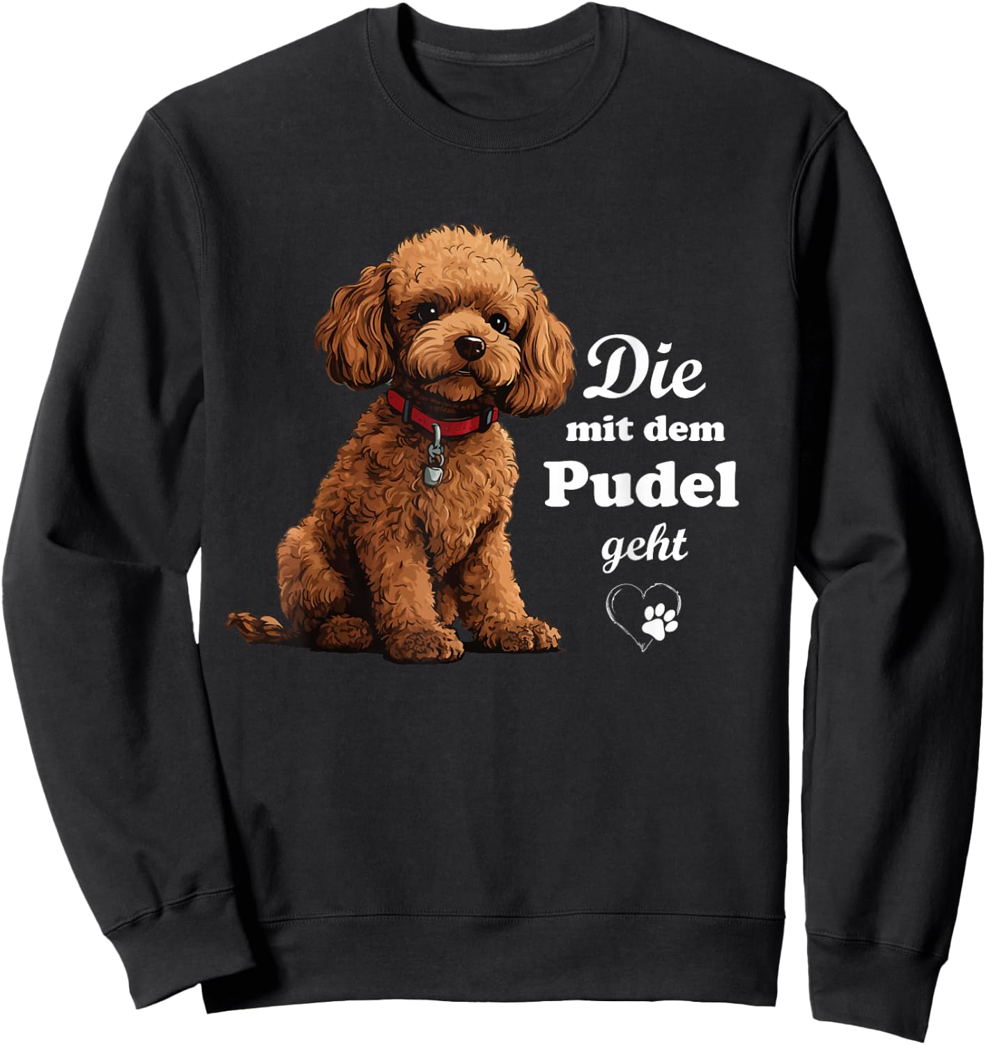 Dog Breed Poodle Design , black Sweatshirt - Sweatshirt | Black