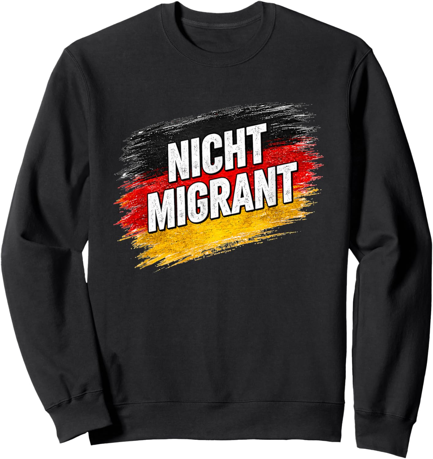 Nicht Migrant Deutschland Flagge Statement Sweatshirt - Sweatshirt | Black
