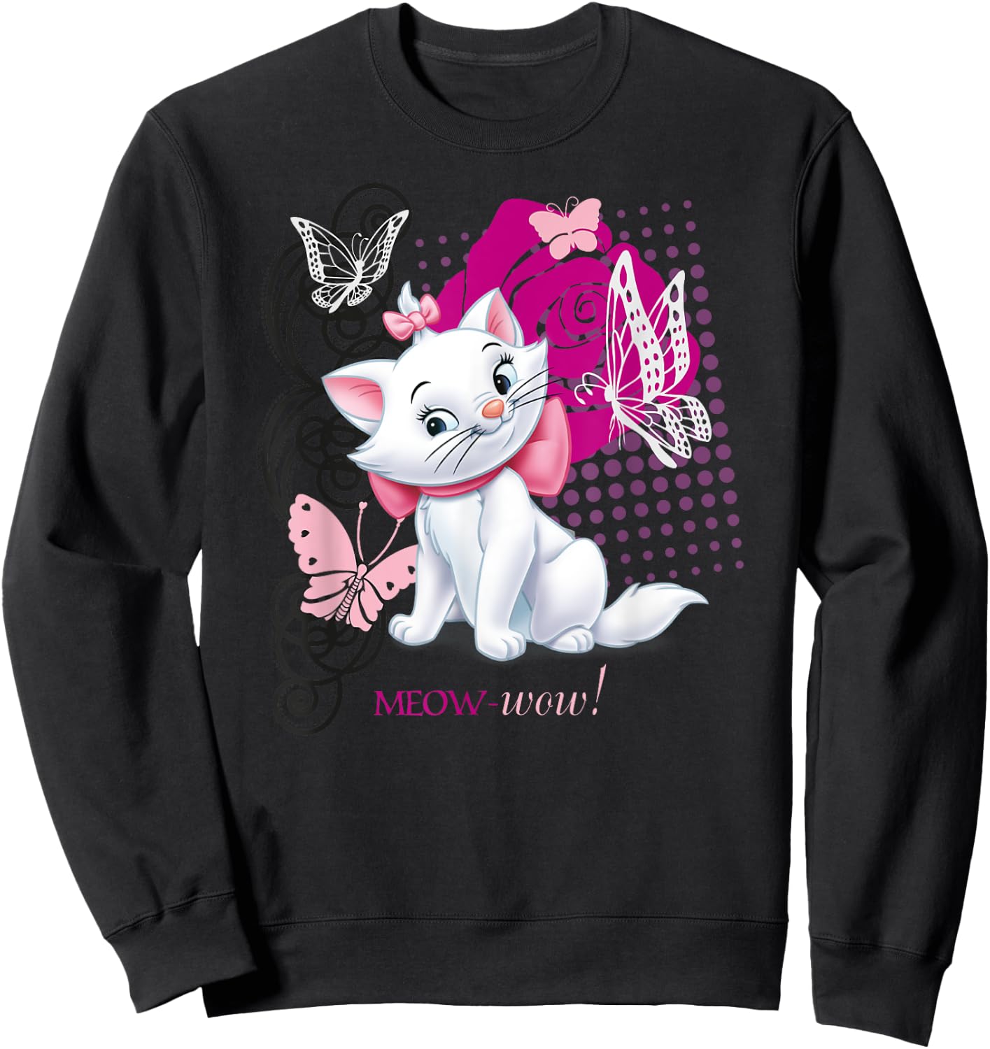 Aristocats Marie Meow Butterfly Cat , black Sweatshirt - Sweatshirt | Black