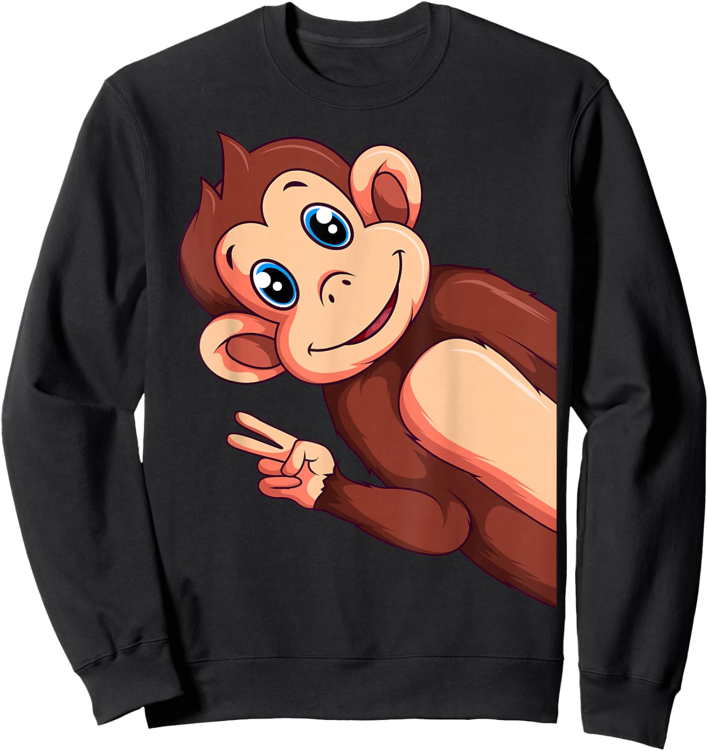 Affen Äffchen Jungen Mädchen Kinder Damen Sweatshirt - Sweatshirt | Black